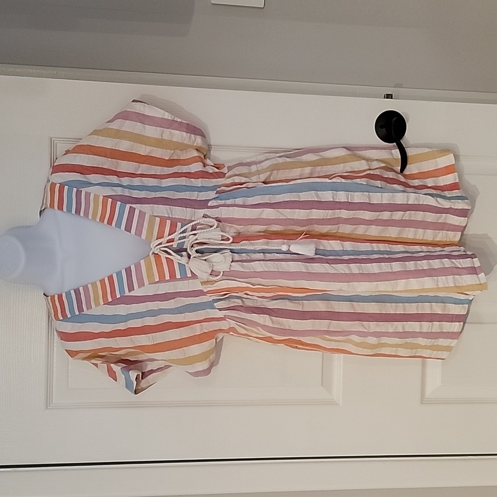 Roller Rabbit Rainbow Strip Nattie Caftan Bathing Suit/Beach Cover Up